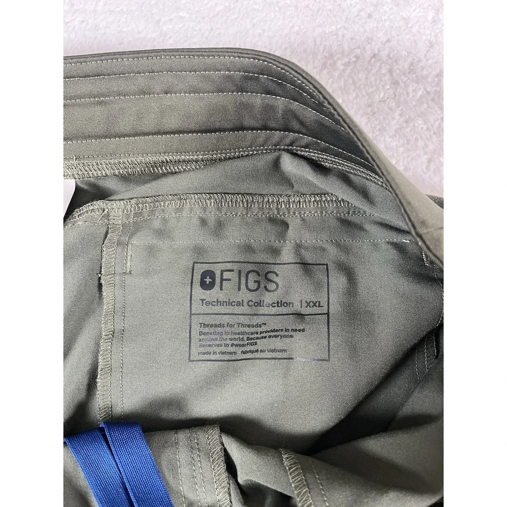 Figs T2001 Olive Green Cargo Straight Leg Scrub Pants Mens Sz XXL Medical